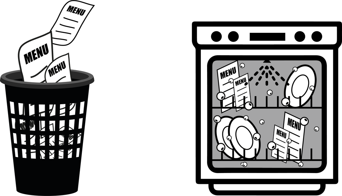 Menus in a bin or menus in a washer