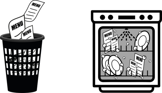 Menus in a bin or menus in a washer