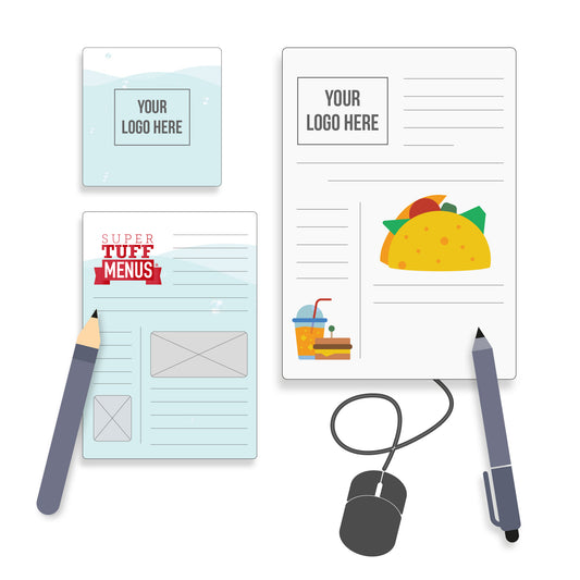 Design and Typesetting -Artwork for 1 double sided menu up to A5 or similar