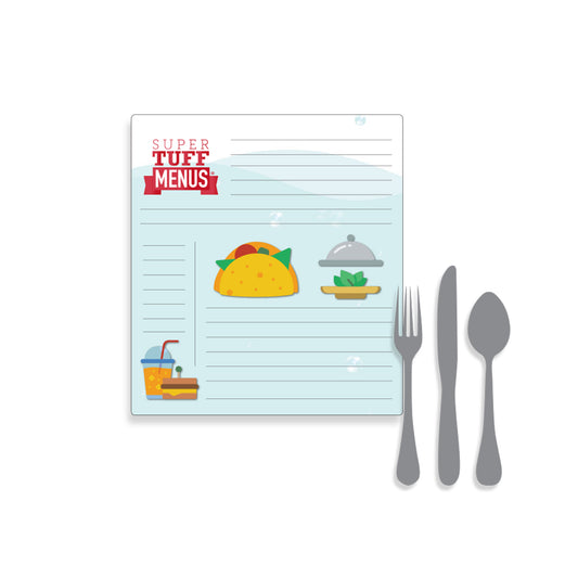 Letter Size Menus Example Menu