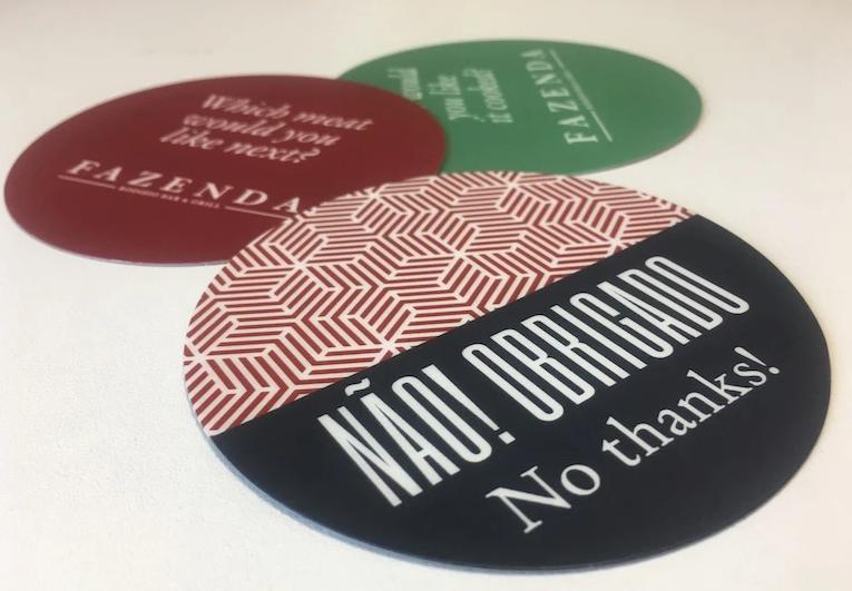 Round SuperTuffMenu Coasters 3 versions No thanks Yes please