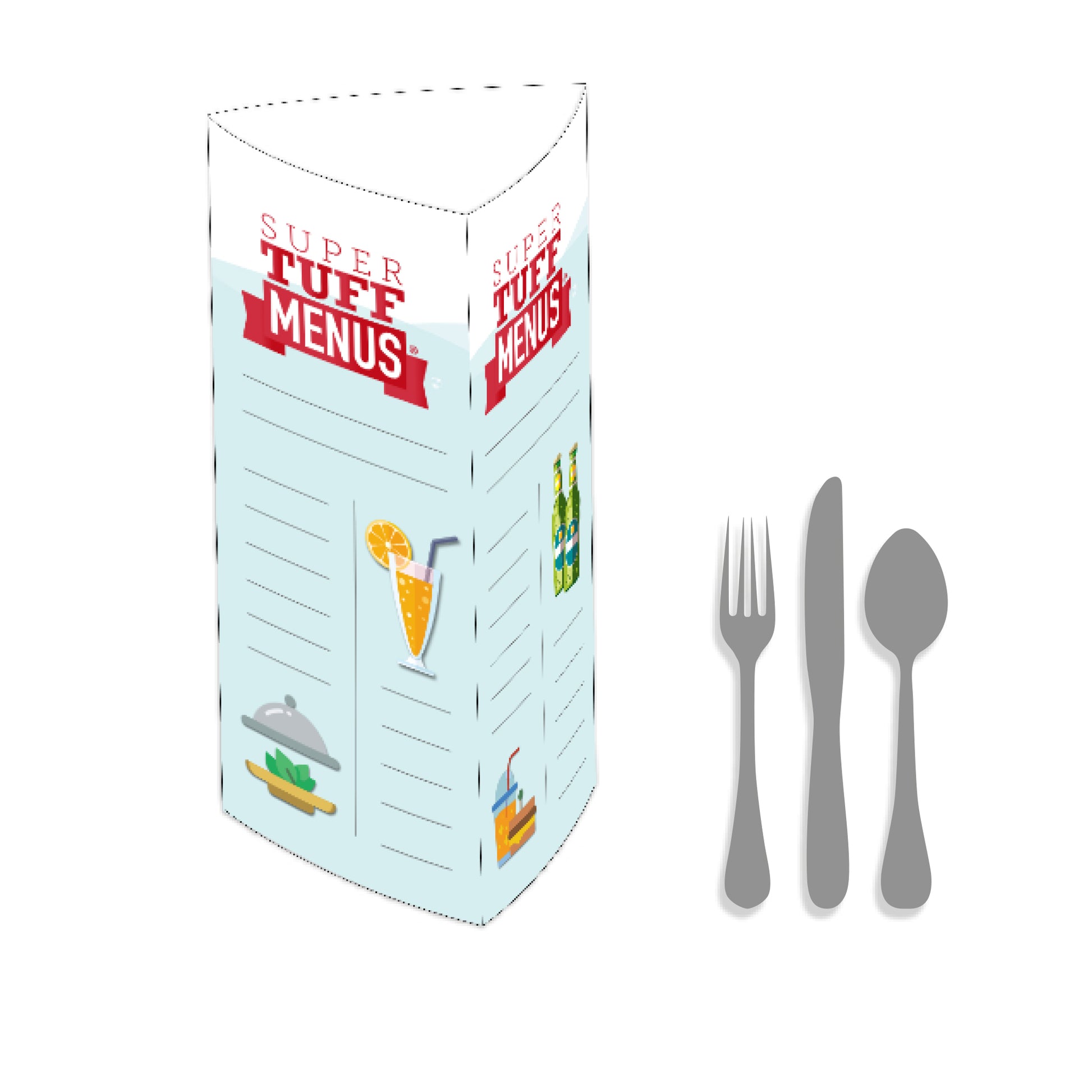 3 Sided Table Talker - Large Example Menu