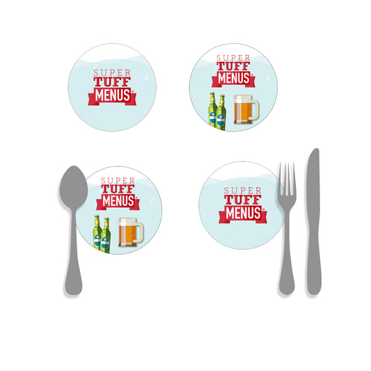 Coasters, Beer Mats - Round Example Menu