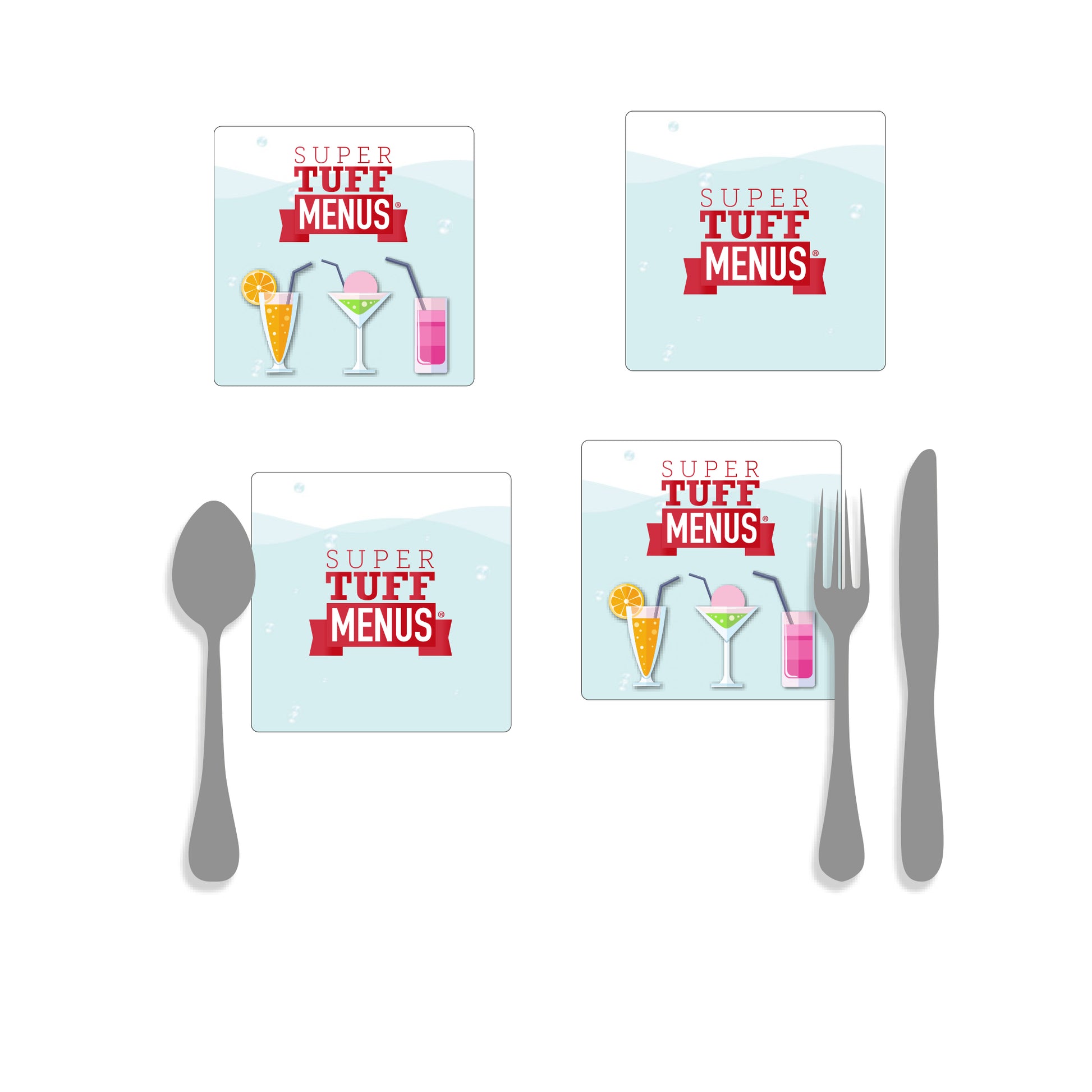 Coasters, Beer Mats- Square Example Menu